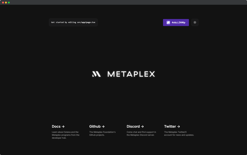 Solana Metaplex Next.js Template